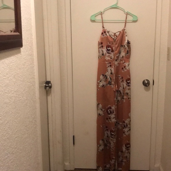 Pink Floral Lined JumpSuit - Picture 3 of 6